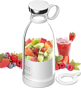 Fresh Juice Liquidificadora portátil liquidificadora, para Smoothie ou batidos, misturadora pessoal, portátil Blender, liquidificadora de frutas sem fios recarregável USB desporto, campismo, fitness.